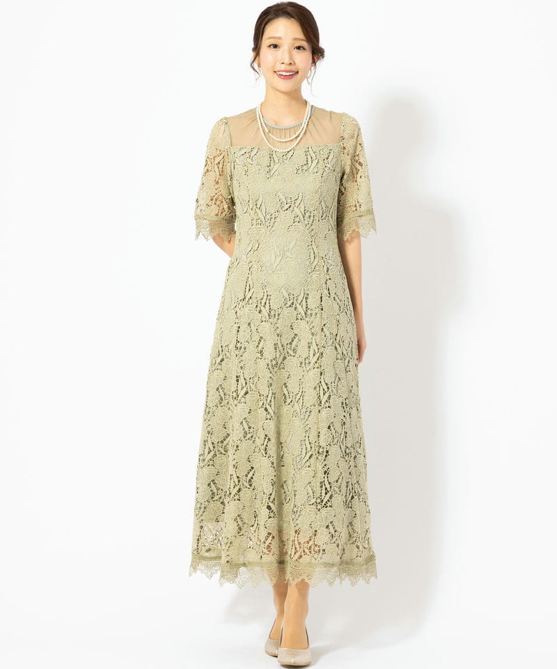 Select Shop ケミカルレースドレス グリーン系 | 結婚式パーティーの