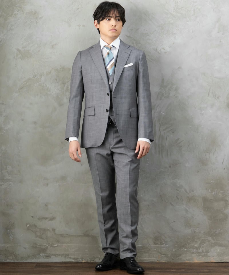 SUIT SQUARE スーツスクエア シャークスキン・スリーピーススーツ
