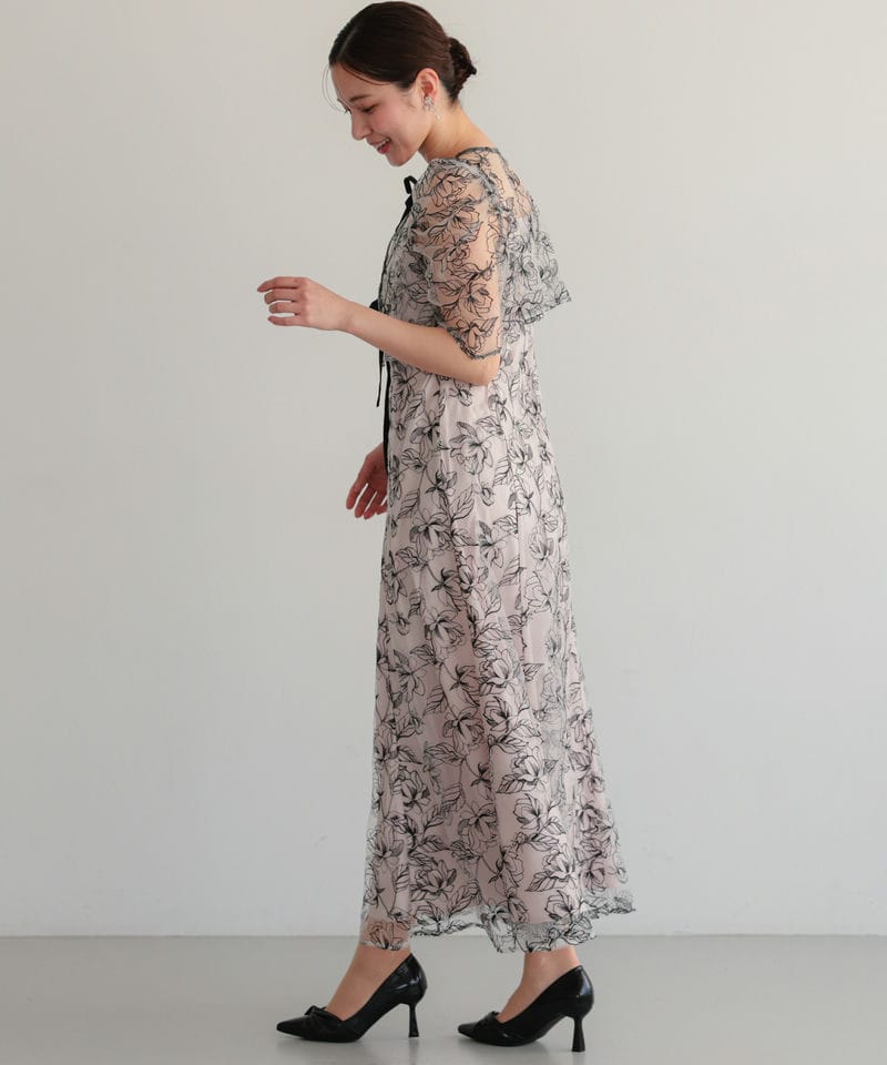 Select Shop シアーレースボレロセットアップドレス ベージュ系 | 結婚