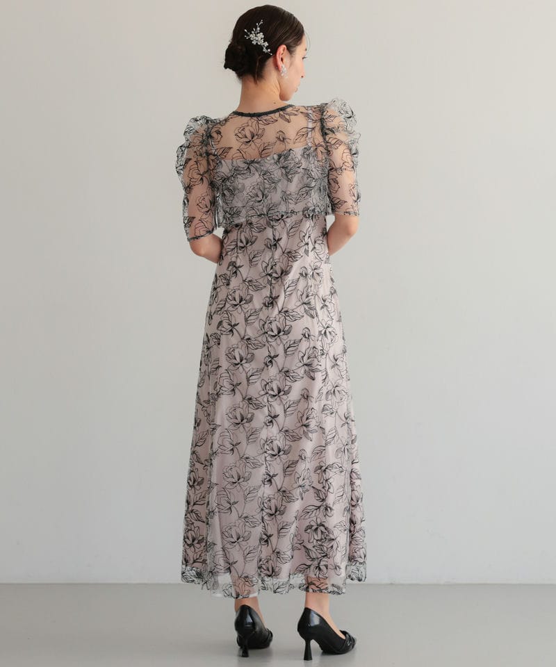 Select Shop シアーレースボレロセットアップドレス ベージュ系 | 結婚