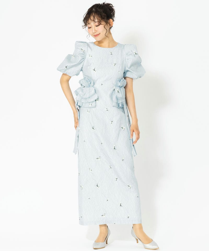 ANDRESD アンドレスド ブロッサムフリルドレス ブルー系 | 結婚式