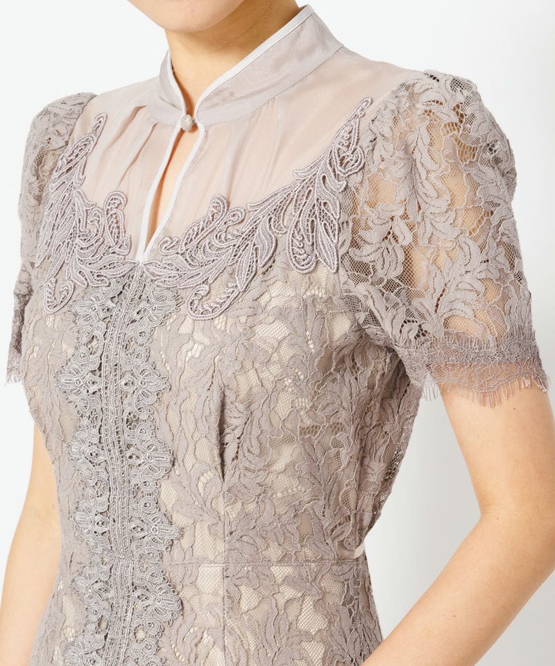 SNIDEL 【ドレス2点セット】シノワズリレースドレス グレー系 | 結婚式