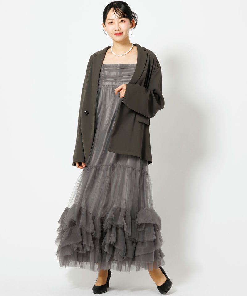 ANDRESD アンドレスド ボリュームチュ―ルジャケットセットドレス