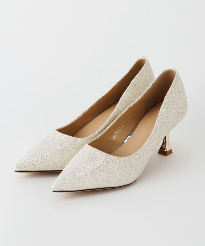 Miu Miu クリスタルビジュー付オープントゥパンプス ブラック系 | 結婚