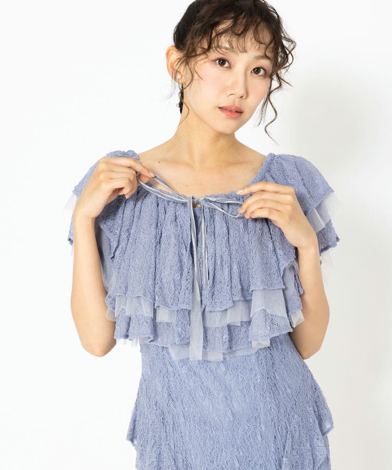 LAGUNAMOON ラグナムーン LADYレースフリルデザインボレロキャミドレス
