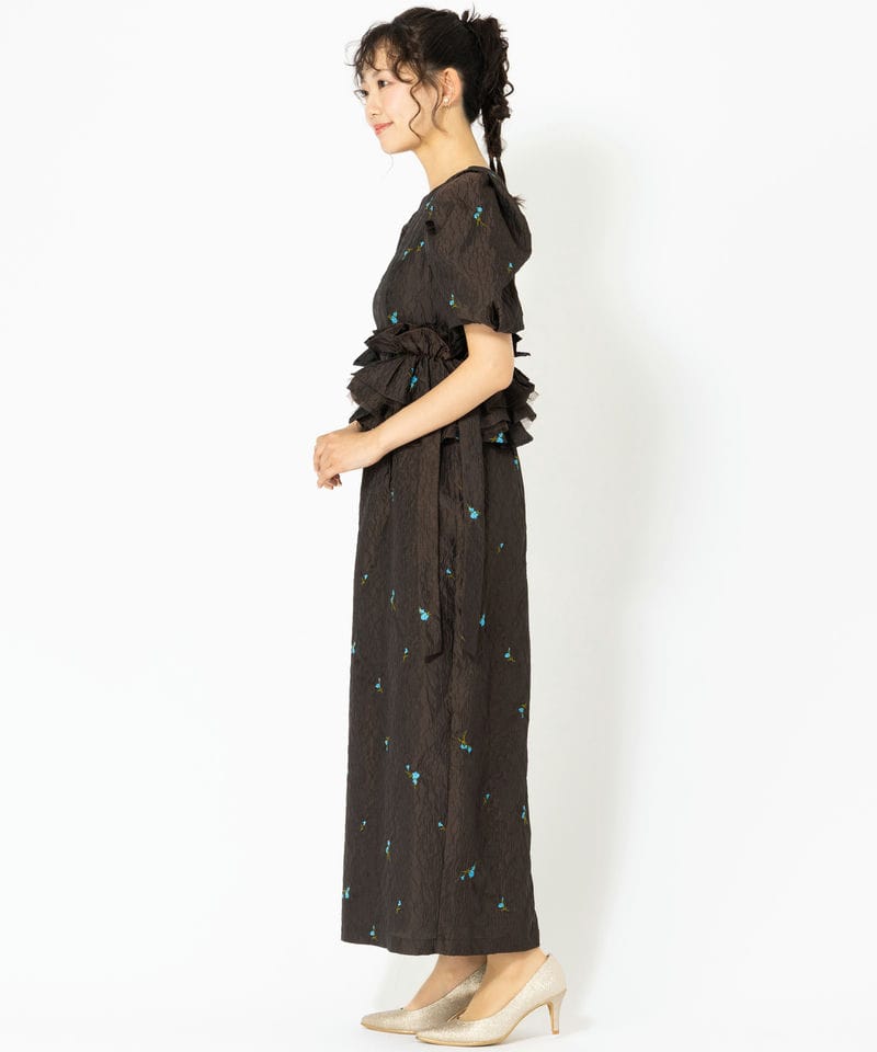 ANDRESD アンドレスド ブロッサムフリルドレス ブラウン系 | 結婚式