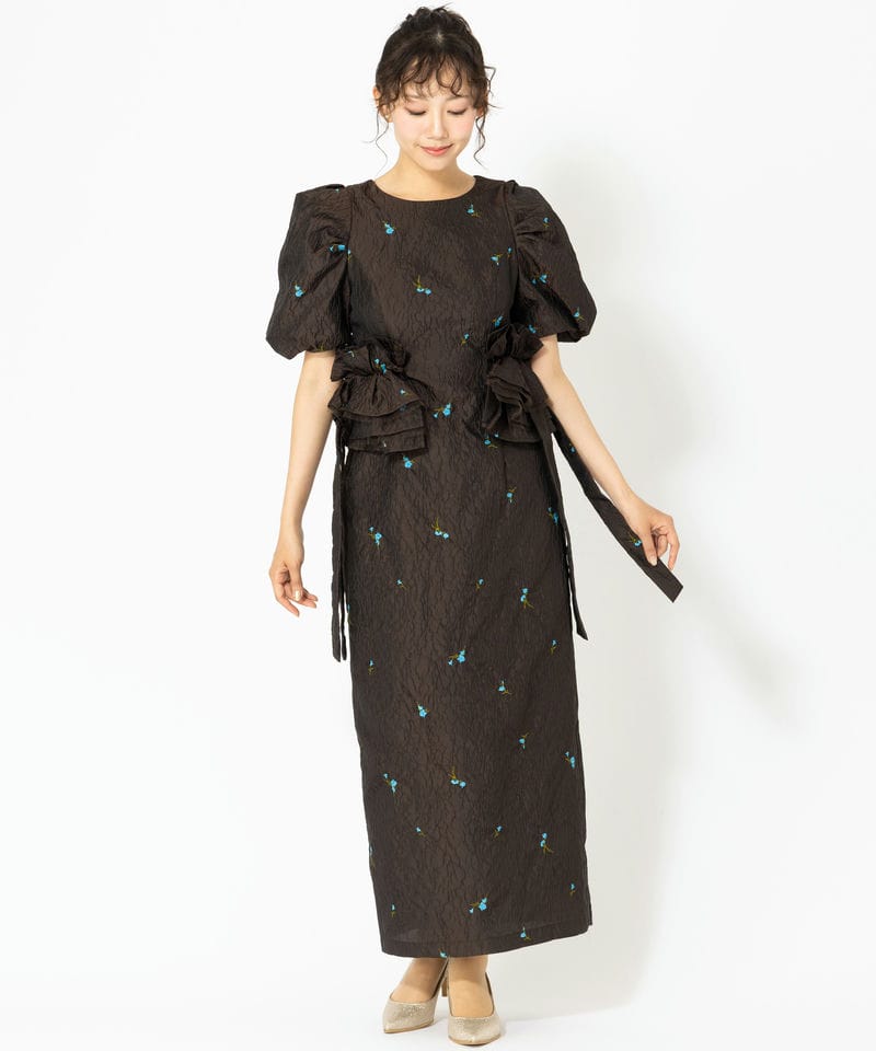 ANDRESD アンドレスド ブロッサムフリルドレス ブラウン系 | 結婚式